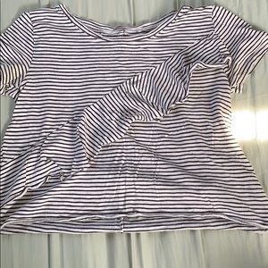 striped ruffle t-shirt